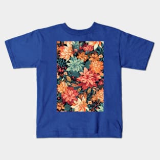 Tropical Summer Flower Pattern 2 Kids T-Shirt